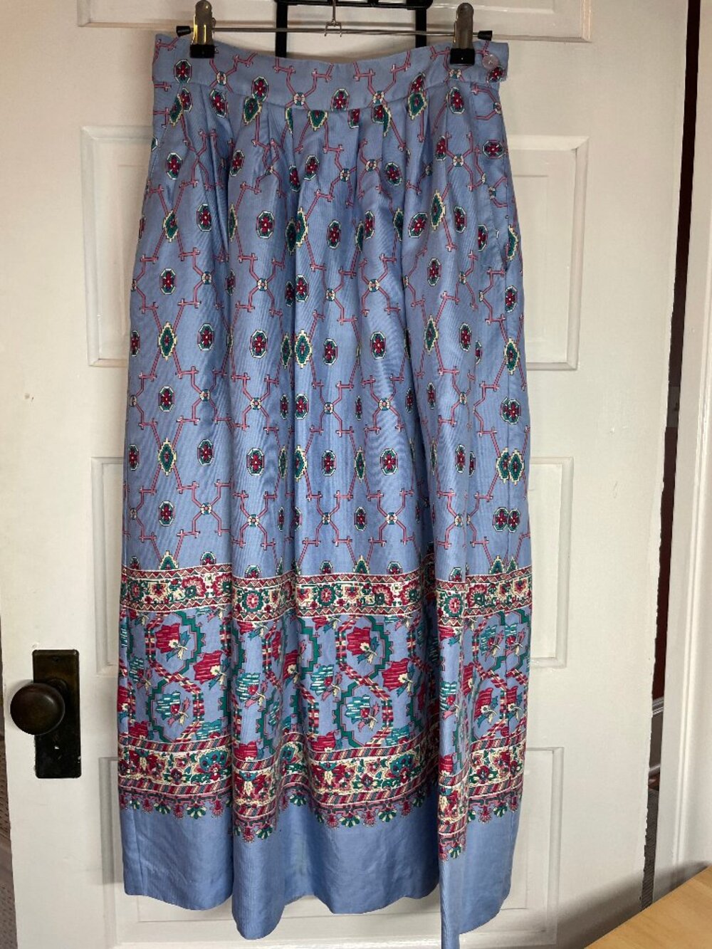 Vintage colorful full rayon skirt